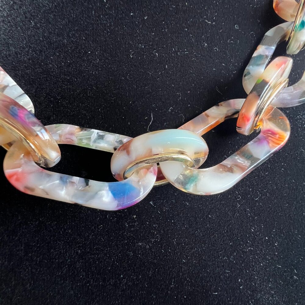 Loft Multi-Colored Tortoiseshell Statement Neckla… - image 4